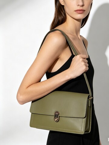 Borsa a spalla 'Borsa a Spalla Donna Bruno Magli Carol Flap Eco-Pelle Twist Lock' di Bruno Magli in grigio