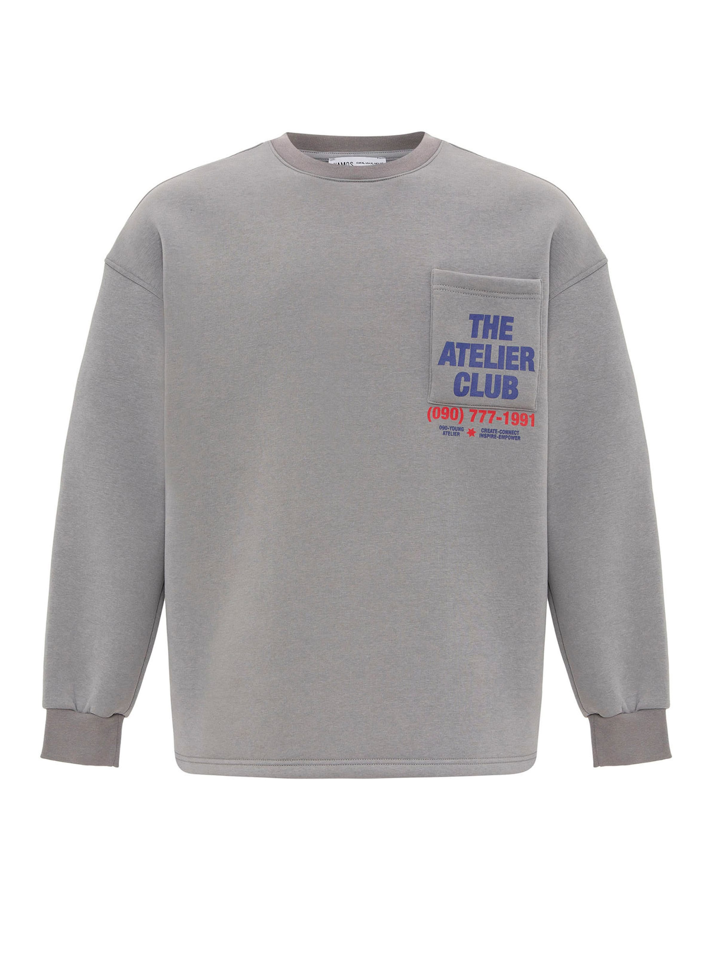 VAMOS CLO Μπλούζα φούτερ σε γκρι: μπροστά