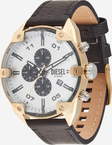 juoda DIESEL Analoginis (įprasto dizaino) laikrodis 'Spiked': priekis