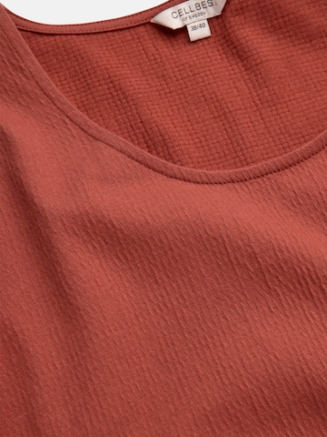 Cellbes of Sweden Kleid aus zerknittertem Baumwolljersey in Rot