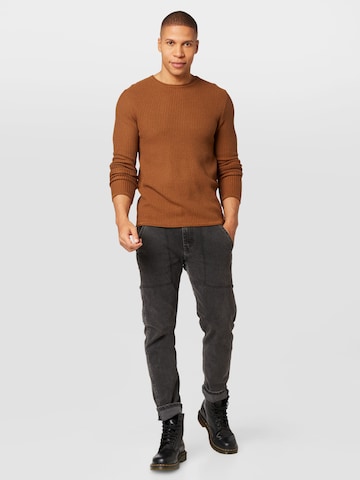 JACK & JONES Regular Fit Pullover 'CARLOS' in Braun