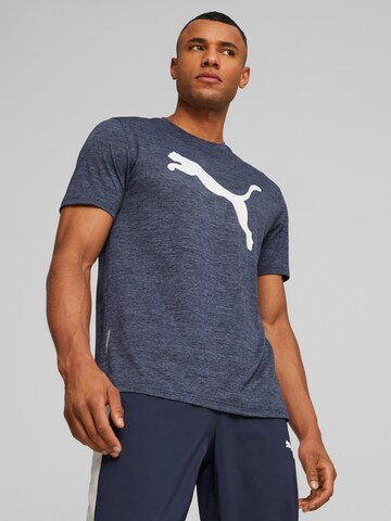 PUMA - Camiseta funcional 'TRAIN FAV HEATHER CAT' en azul: frente