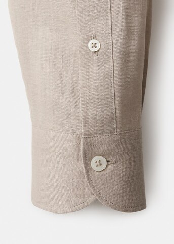 MANGO MAN Slim fit Button Up Shirt 'Tucan' in Beige