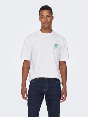 Only & Sons T- Shirt 'Fabian' in Weiß