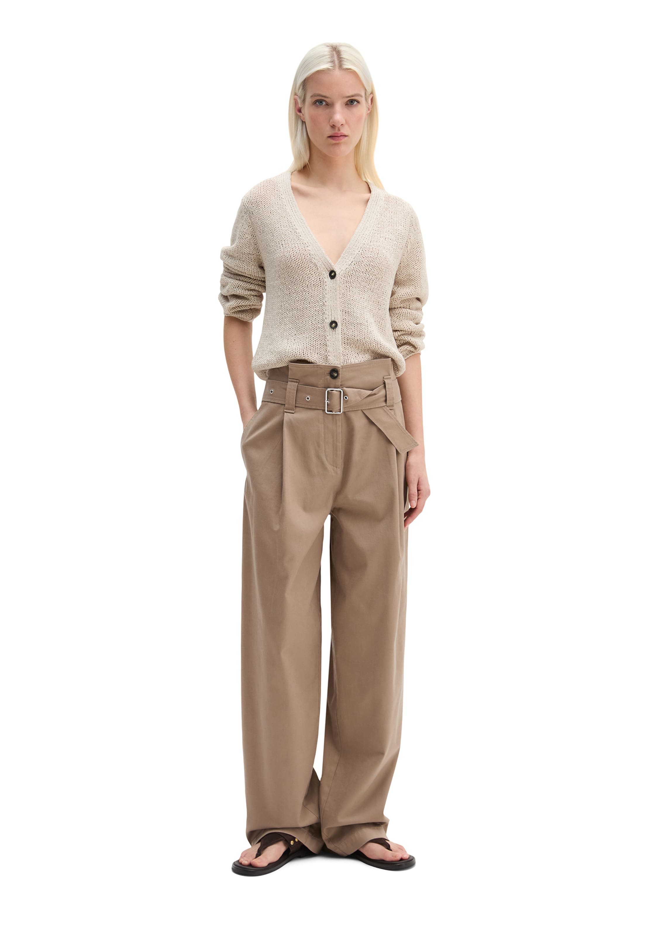 Wide Leg Pantalon à pince Marc O'Polo en marron