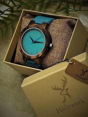 Holzwerk - Reloj analógico 'KAHLA' en azul