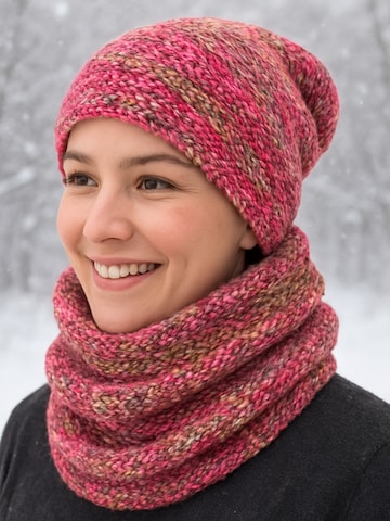 Kumixi Muts 'Mütze & Schal Set' in Roze
