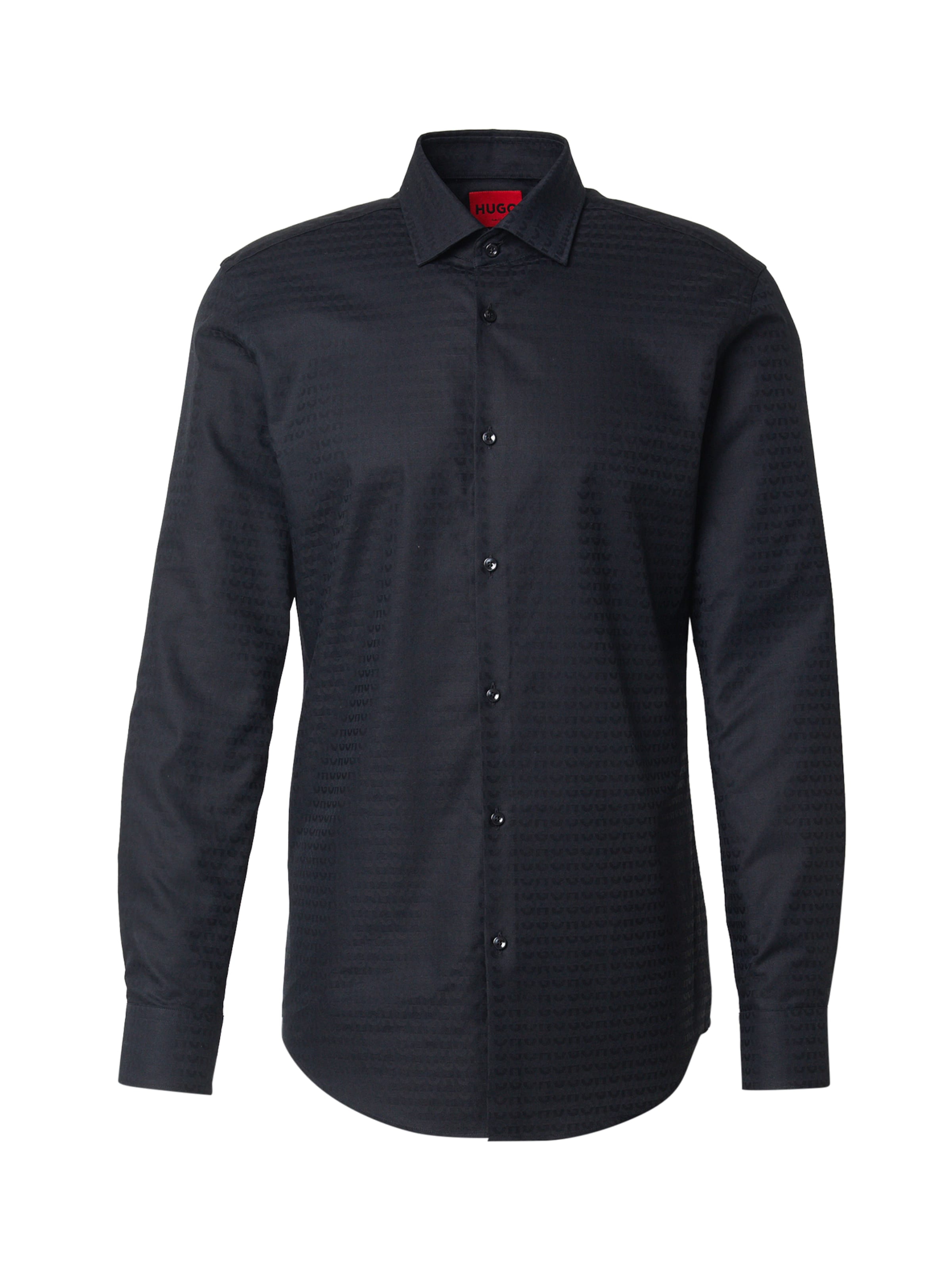 HUGO - Ajuste regular Camisa 'Kenno' en negro: frente