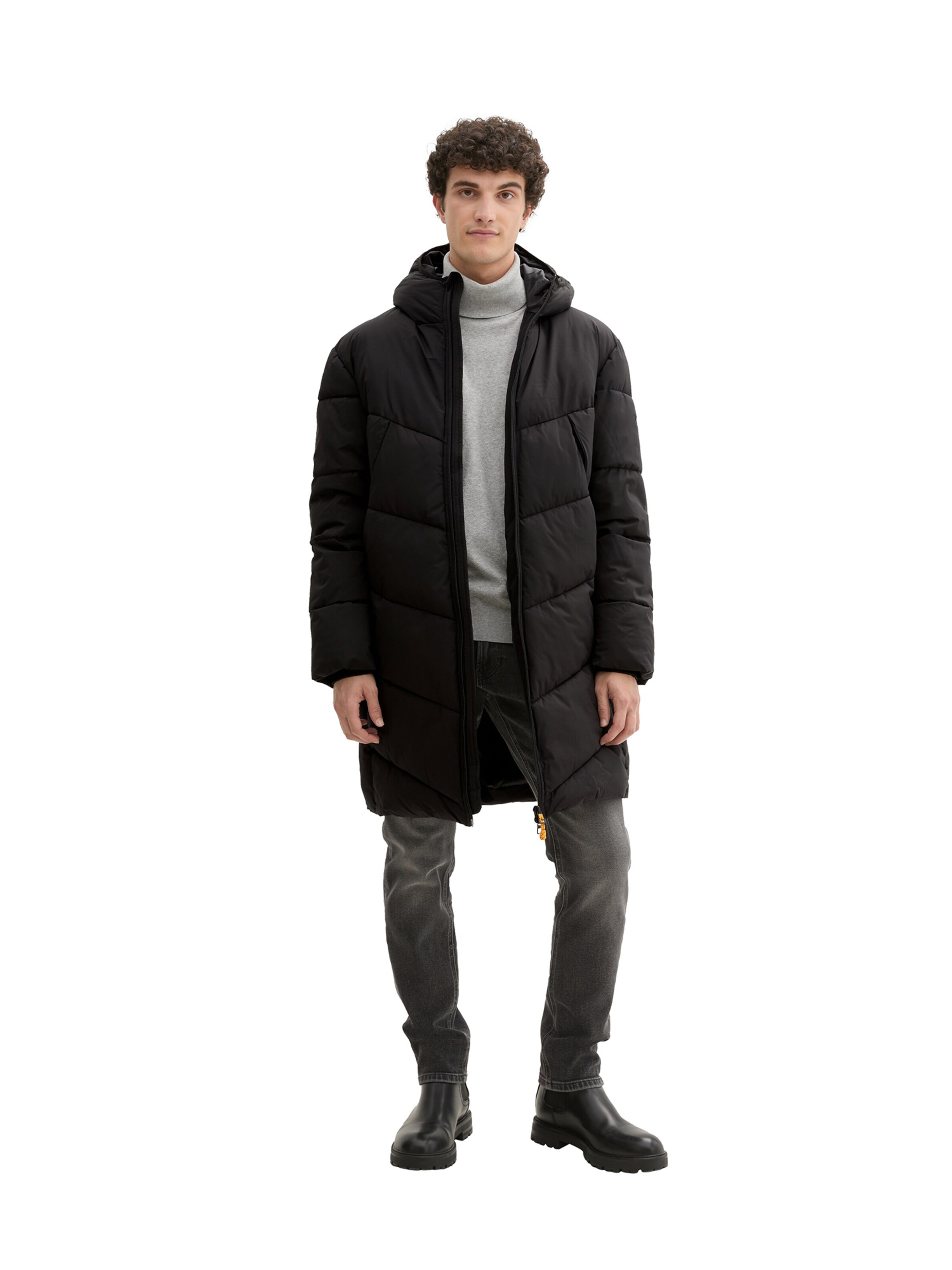 TOM TAILOR DENIM Winterjacke in Schwarz