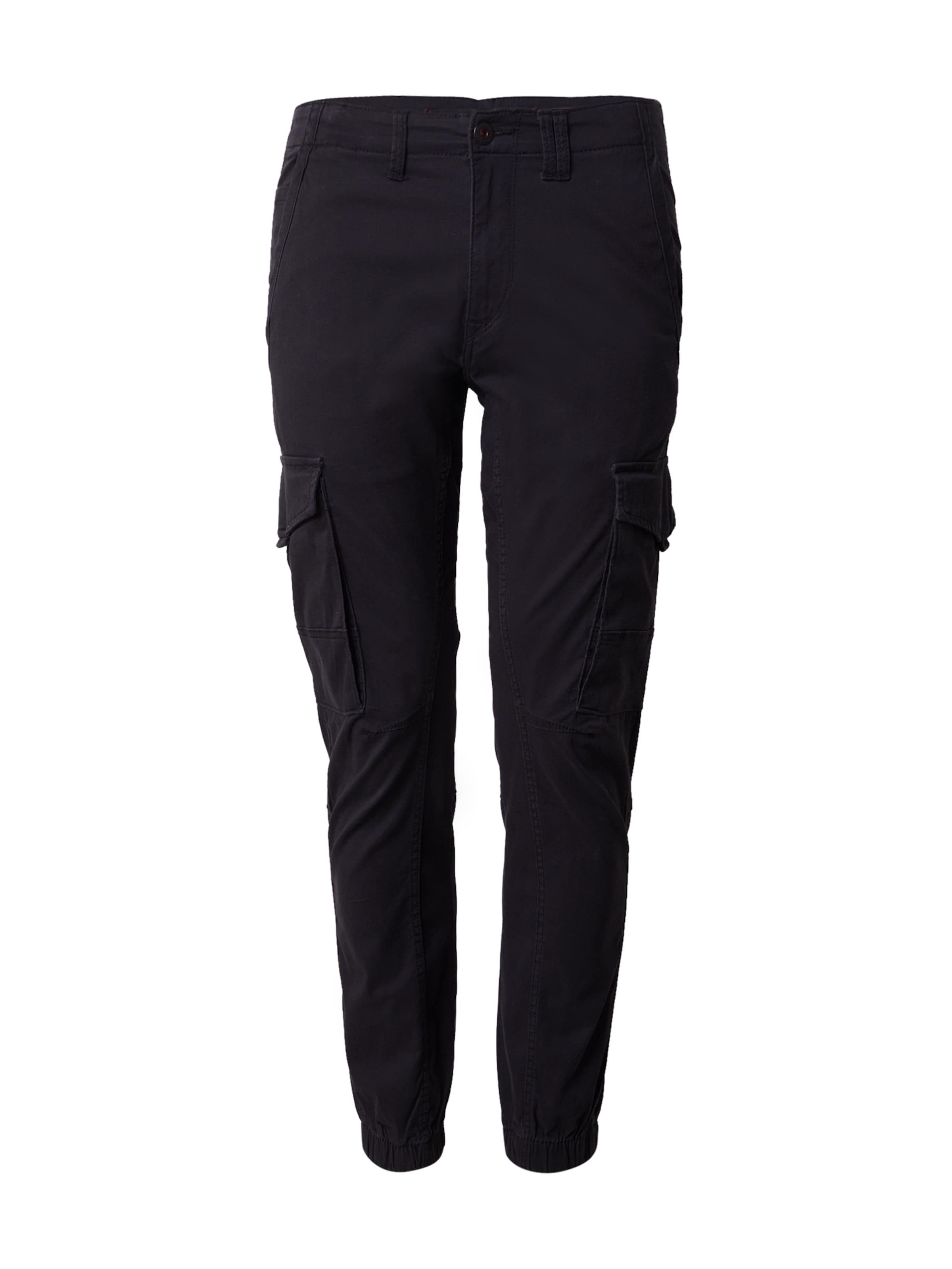 melns JACK & JONES Kargo bikses: no priekšpuses