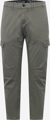 Coupe slim Pantalon cargo TOM TAILOR DENIM en vert : devant