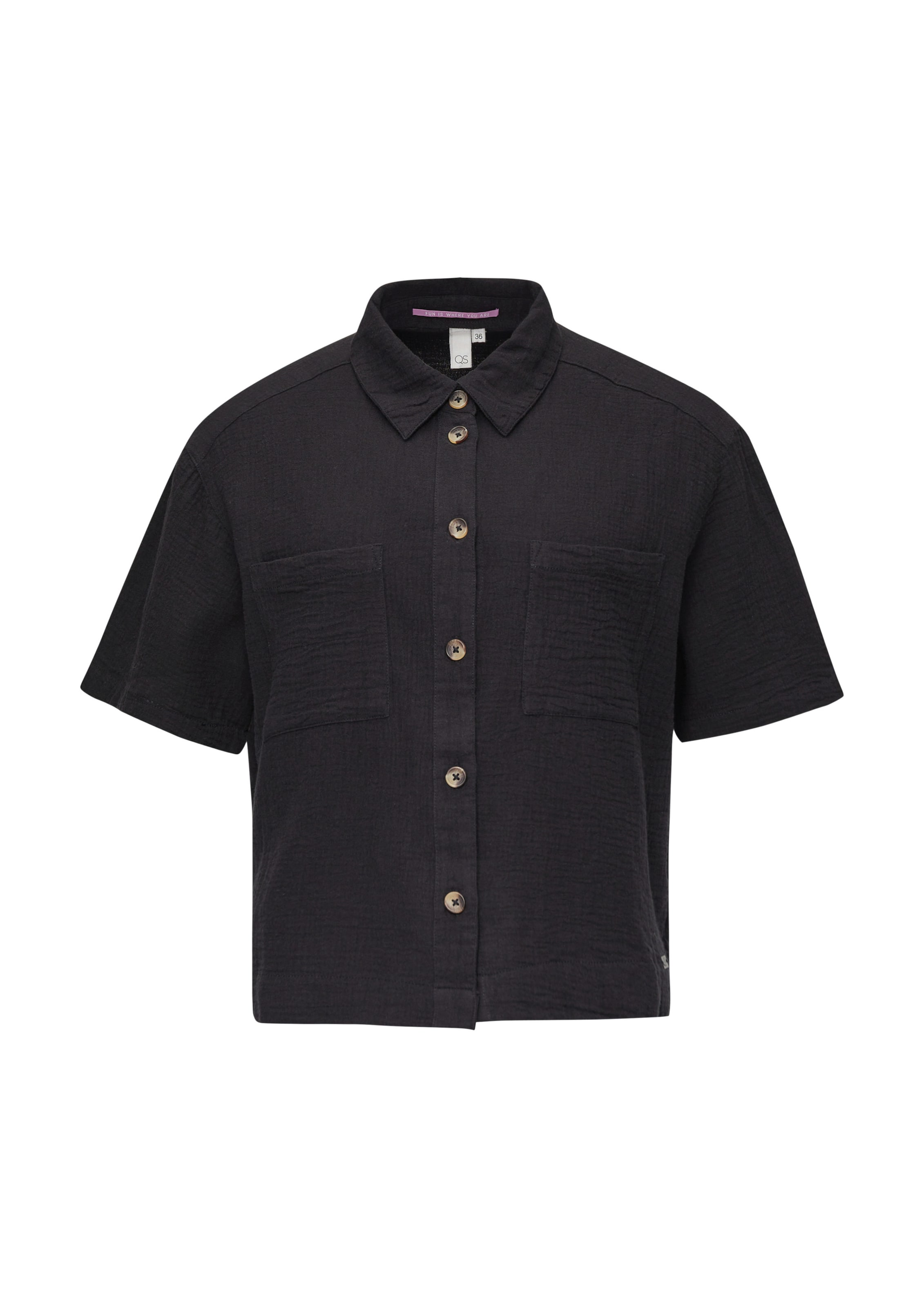 Chemisier QS en noir : devant