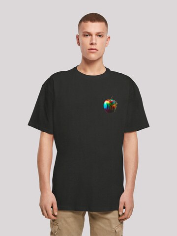 T-Shirt 'Colorfood Collection - Rainbow Apple' F4NT4STIC en noir : devant
