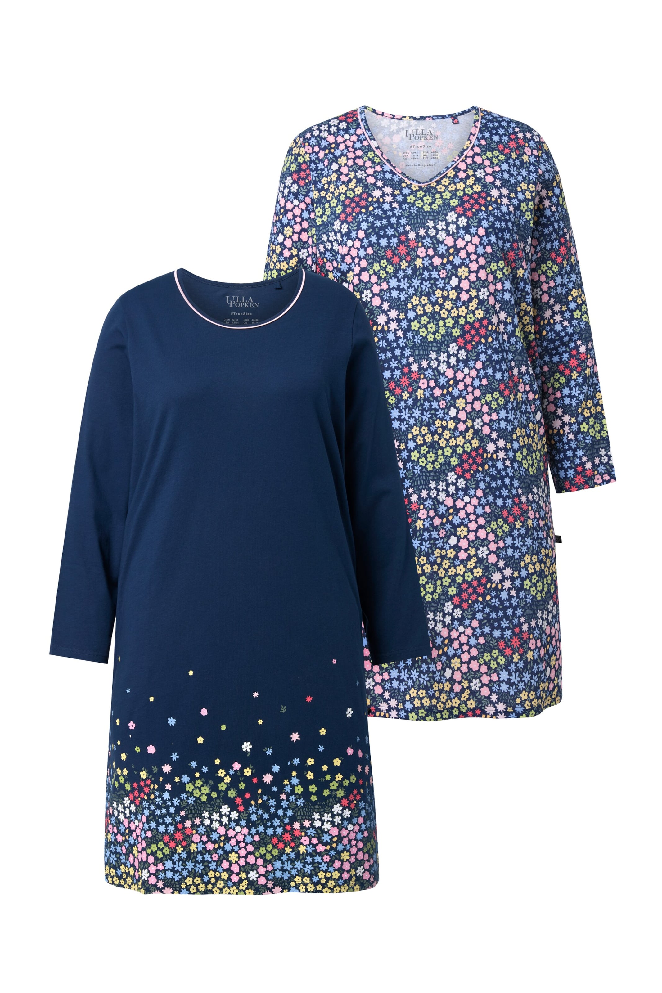 Ulla Popken Nachthemd in Blauw: voorkant