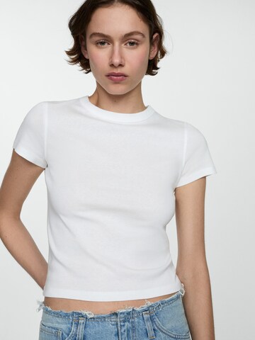 MANGO Shirt 'ZANI' in Wit: voorkant