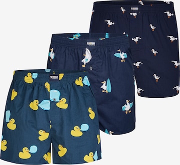 Boxers ' Motiv Mix ' Happy Shorts en bleu : devant