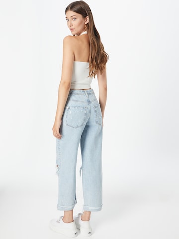 River Island Loose fit Pleated Jeans in Blue