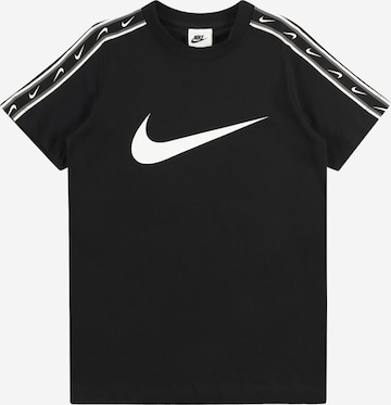 juoda Nike Sportswear Marškinėliai 'REPEAT': priekis