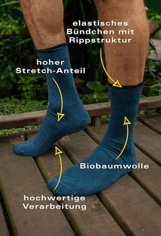 CAMEL ACTIVE 6 Paar Basic Socken aus biologischer Baumwolle – Schwarz, Grau und Blau in Schwarz