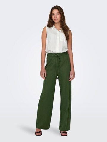 ONLY Wide leg Trousers 'Jany' in Green