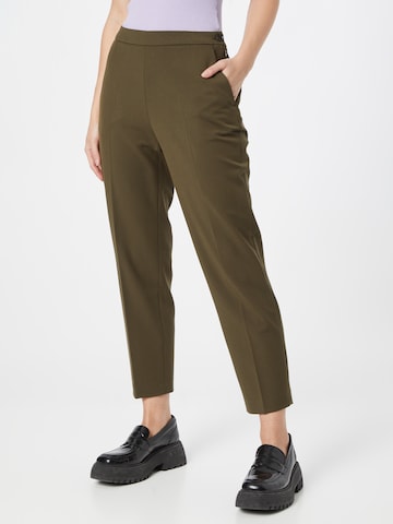 MORE & MORE Regular Pleated Pants in Green: front