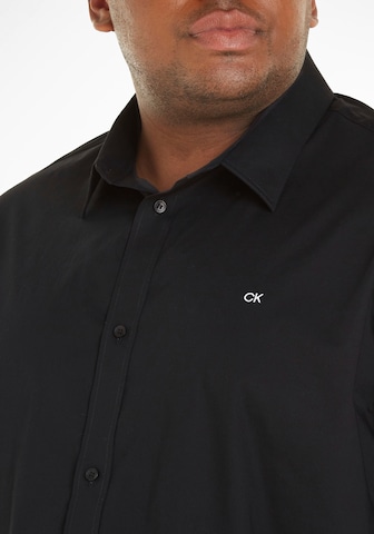 Calvin Klein Big & Tall Slim fit Button Up Shirt in Black