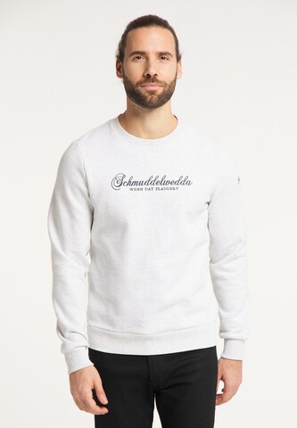 Schmuddelwedda Sweatshirt i vit: framsida