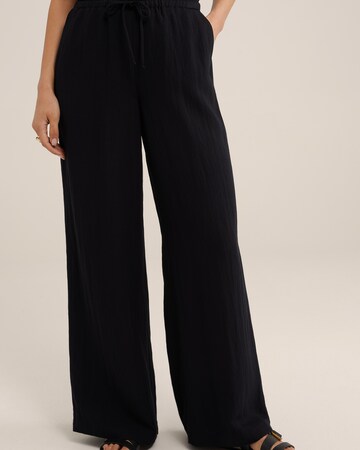 WE Fashion Wide Leg Hose in Schwarz