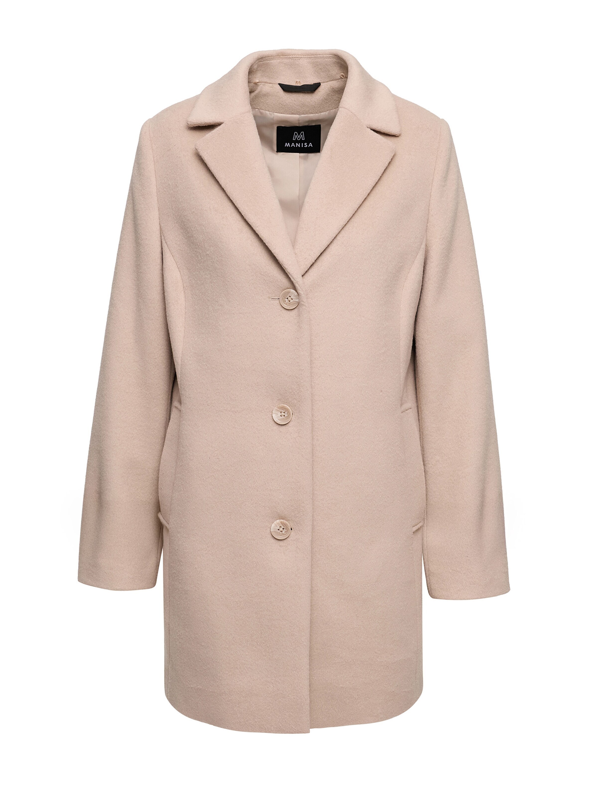 MANISA Between-Season Jacket 'Wolljacke' in Beige