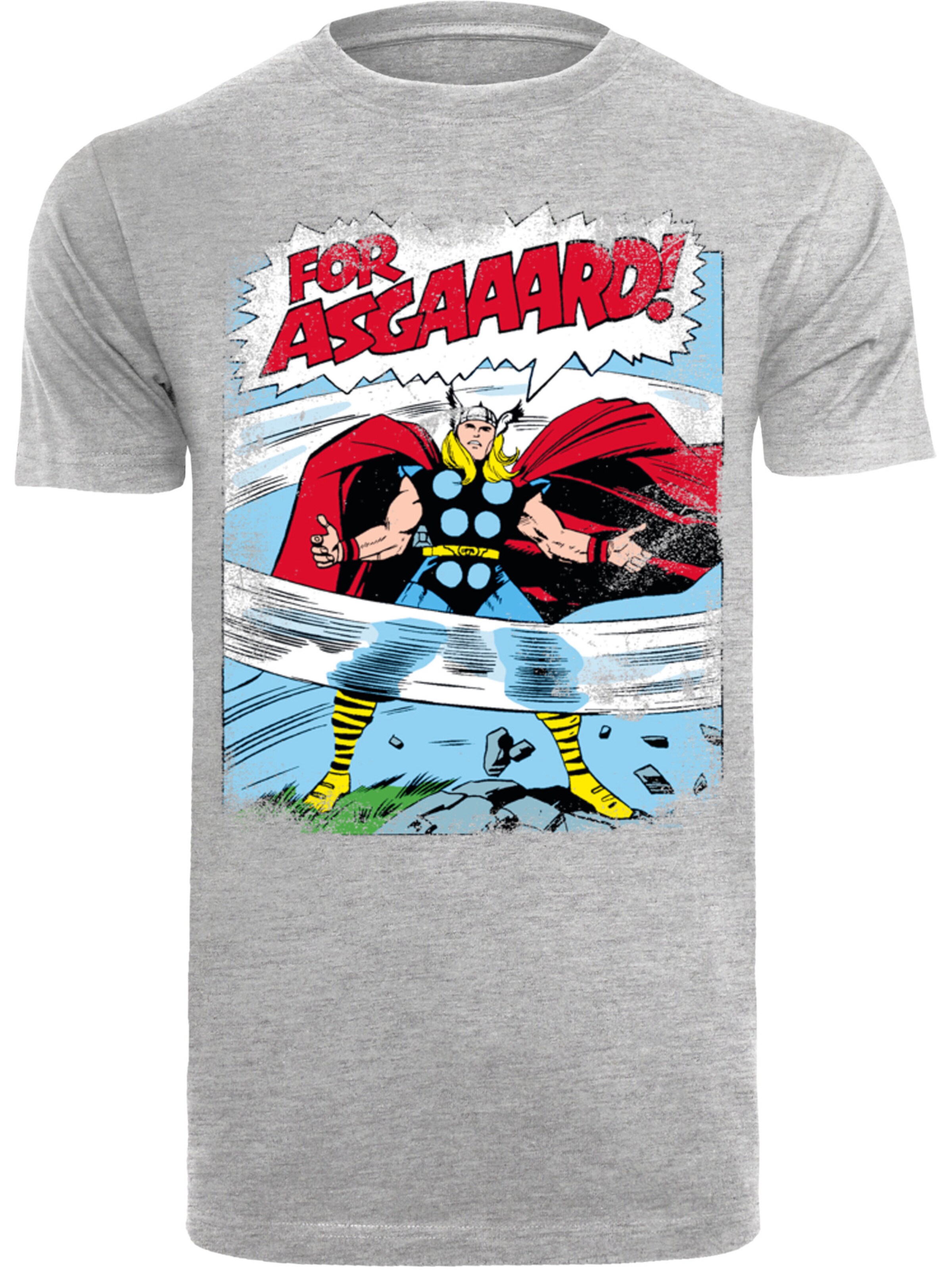 F4NT4STIC Shirt 'Marvel Thor Asgard' in Grijs: voorkant