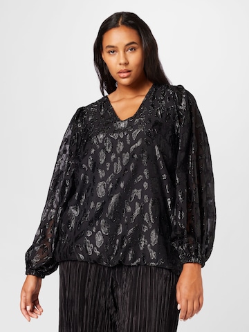 Fransa Curve Blouse in Black: front