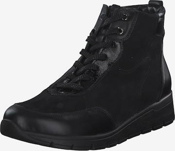 WALDLÄUFER Lace-Up Ankle Boots 'Ramona 626801' in Black: front