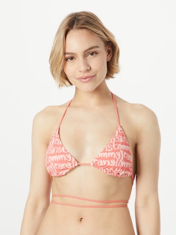 Tommy Jeans Triangel Bikinitop in Pink: predná strana