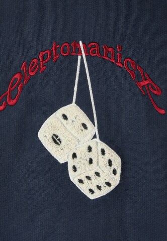 Cleptomanicx Sweatshirt 'Boxy Crewneck Racing' in Blue