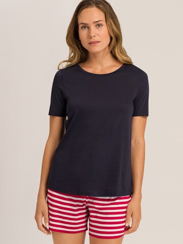 Hanro Pyjama ' Laura ' in Blauw: voorkant