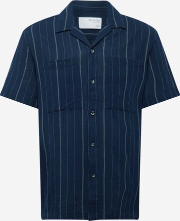 SELECTED HOMME Comfort fit Button Up Shirt in Blue: front
