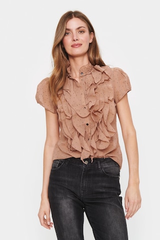 Camicia da donna di SAINT TROPEZ in beige: frontale