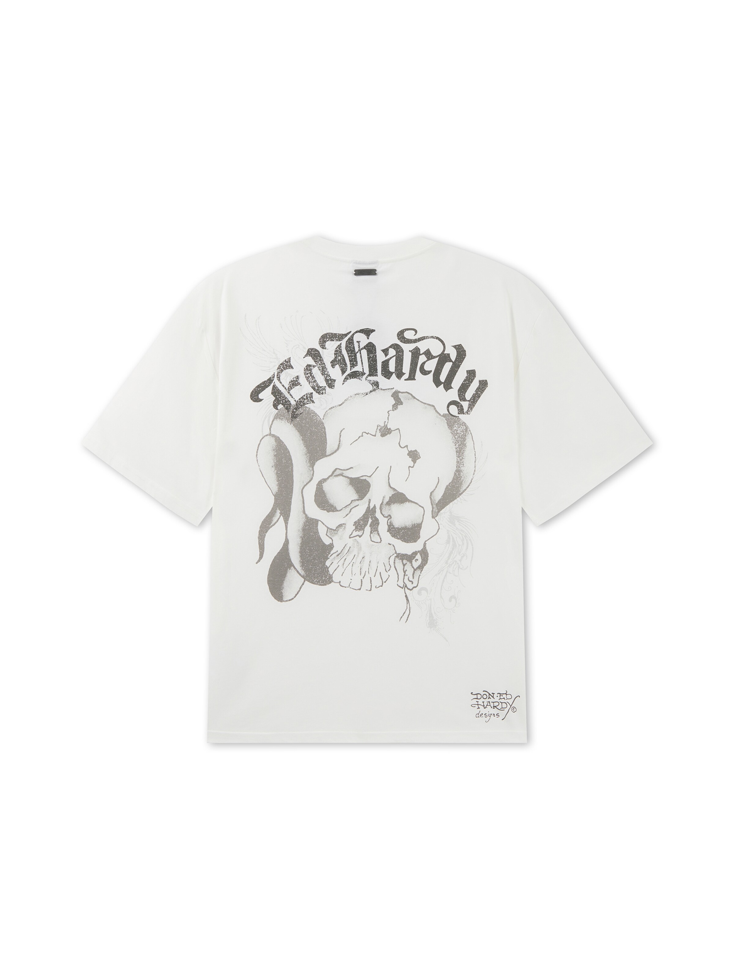 Ed Hardy Μπλουζάκι 'Faded Gothic Skull' σε λευκό