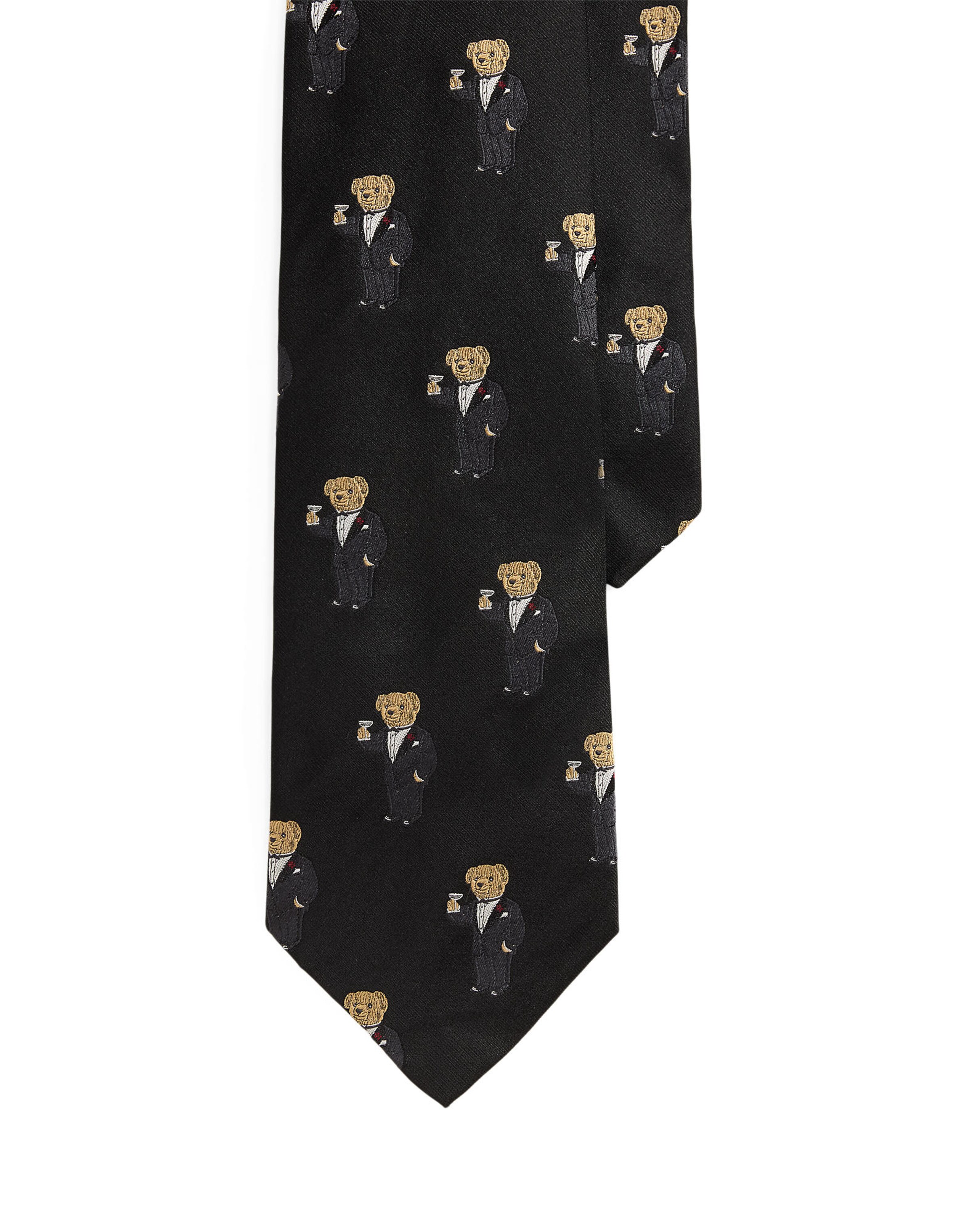 Cravatta 'MARTINI BEAR' di Polo Ralph Lauren in nero: frontale