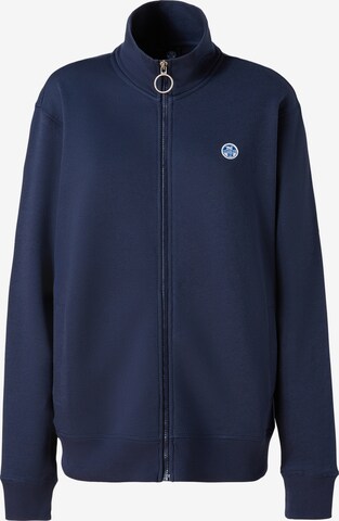 North Sails Athletic Zip-Up Hoodie in Blue: front