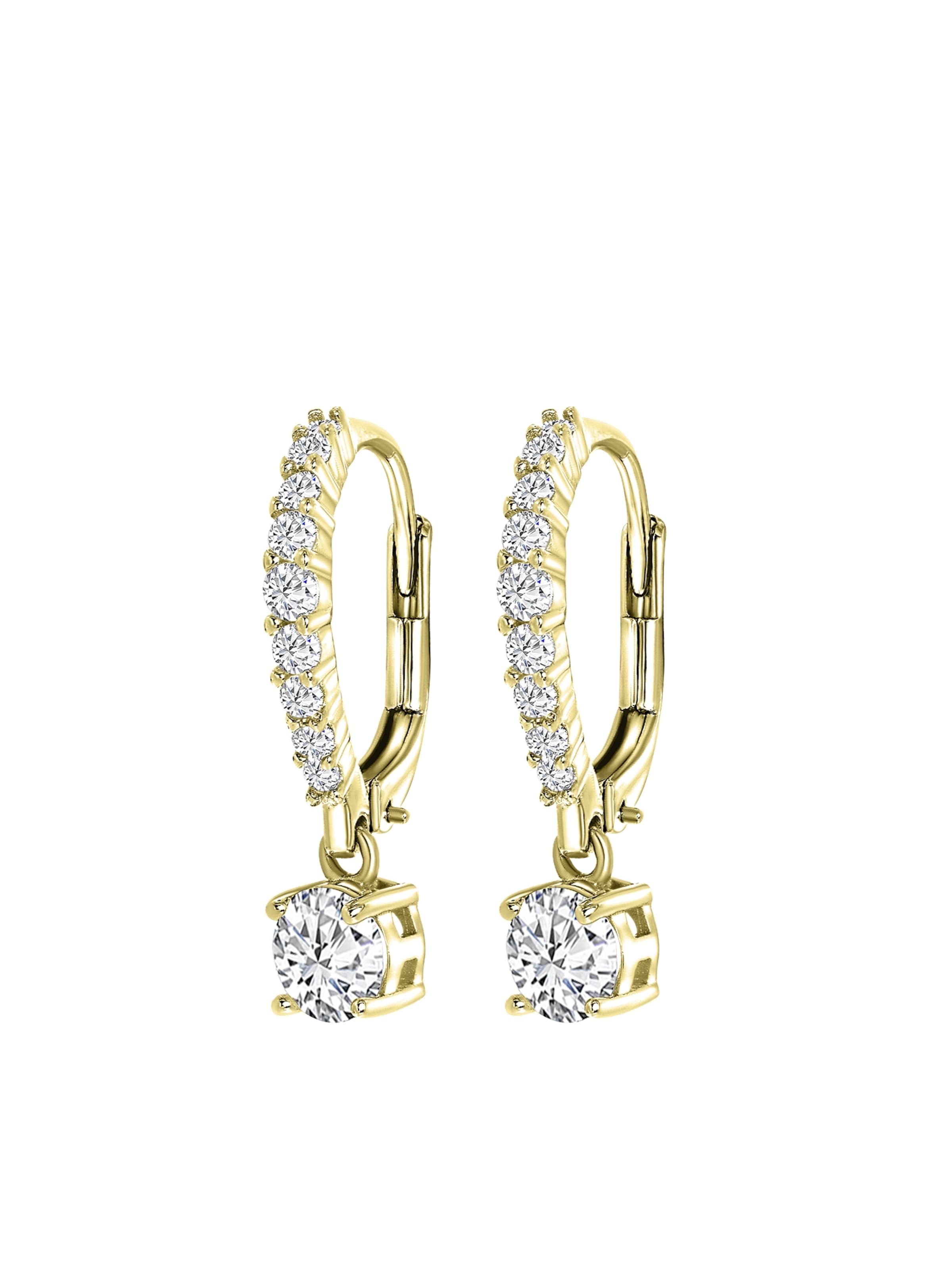 Boucles d'oreilles Lucardi en or : devant