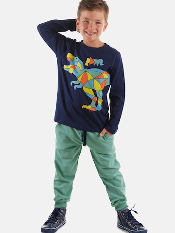 Denokids Tracksuit 'Dinosaur' in Blue: front