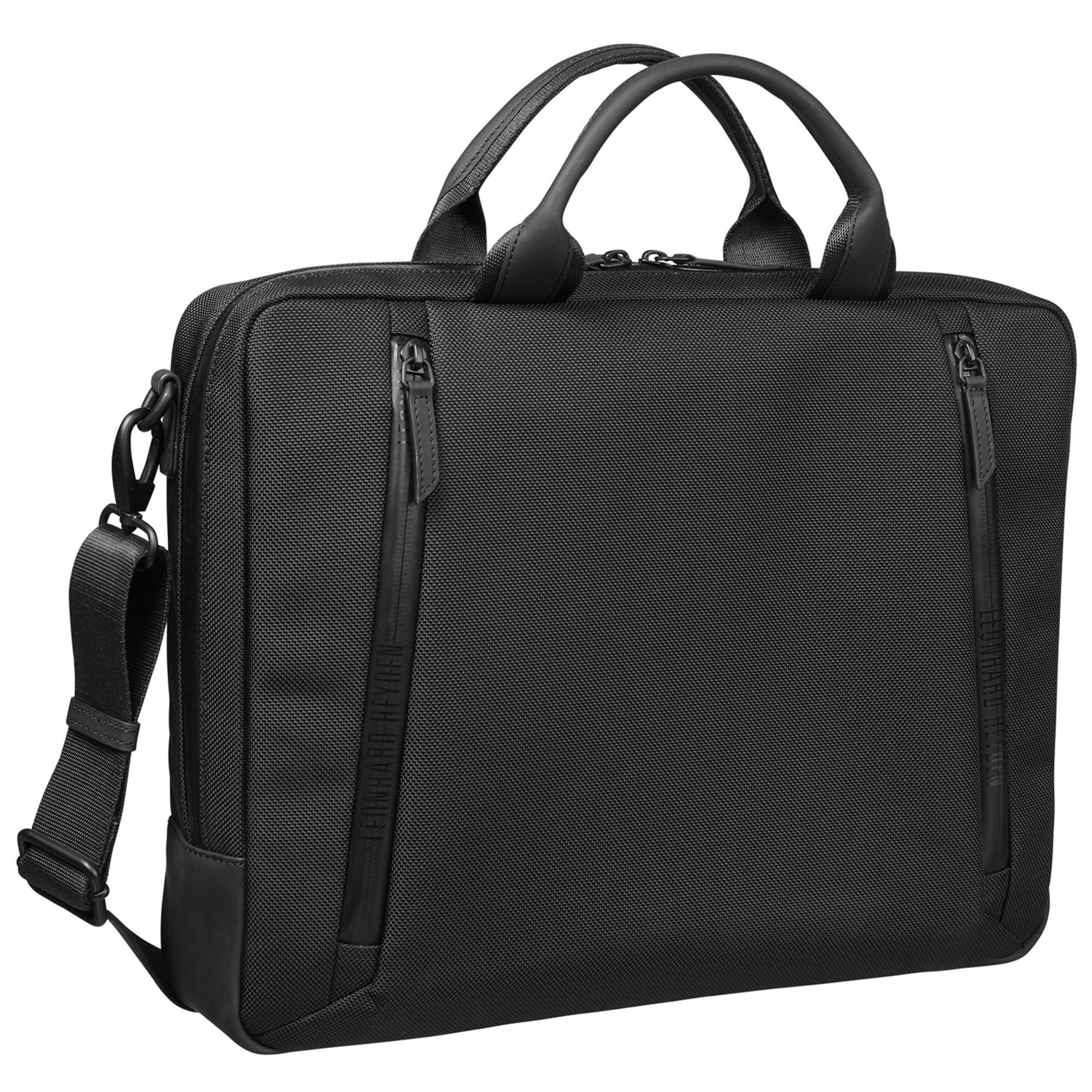 LEONHARD HEYDEN Document Bag 'Helsinki' in Black: front