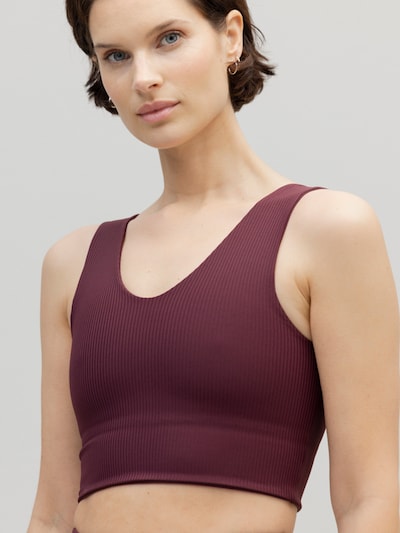 Hey Honey Sport-BH 'Ribbed' in weinrot, Produktansicht