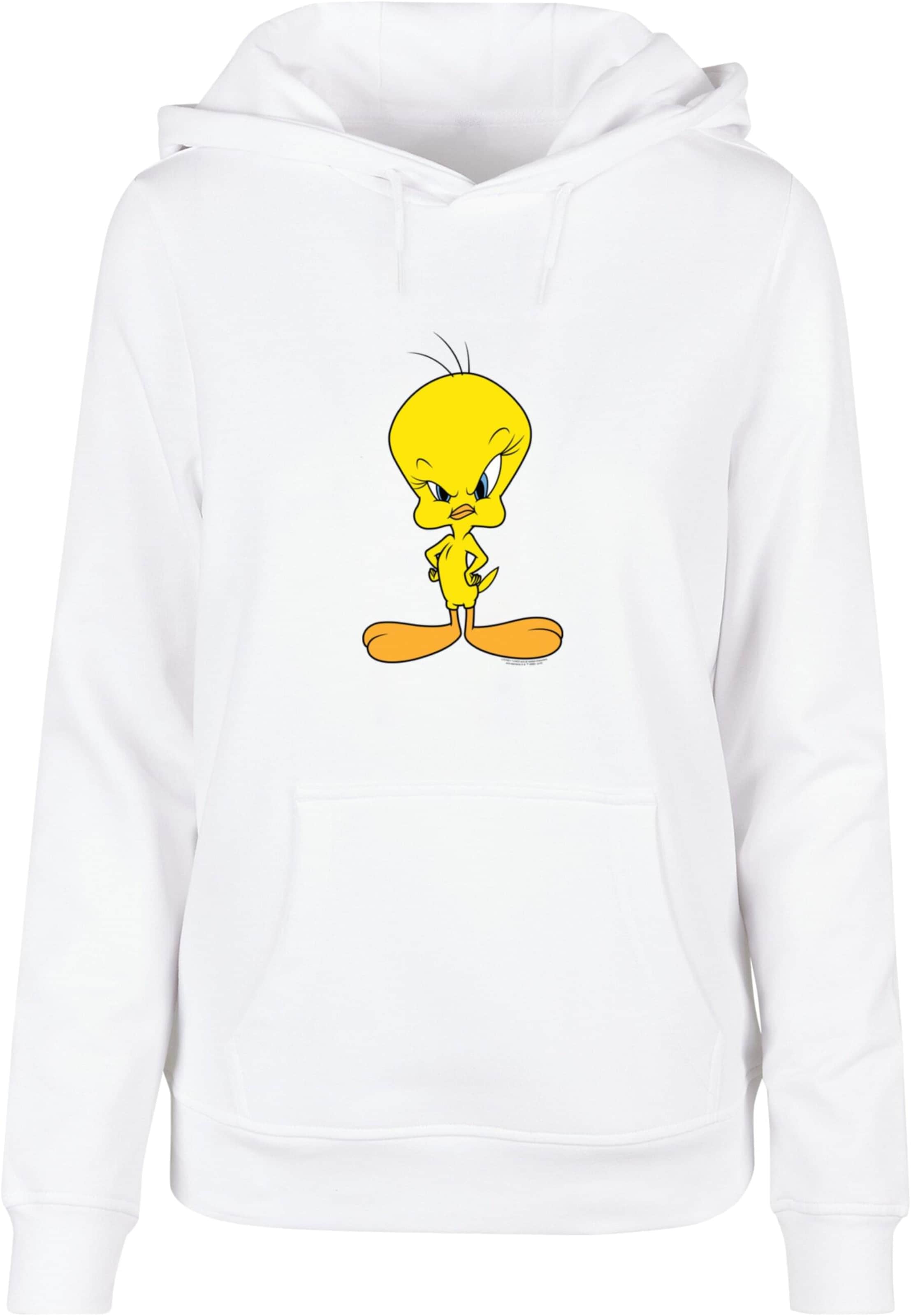 ABSOLUTE CULT Sweatshirt 'Looney - Tunes Angry Tweety' in White: front