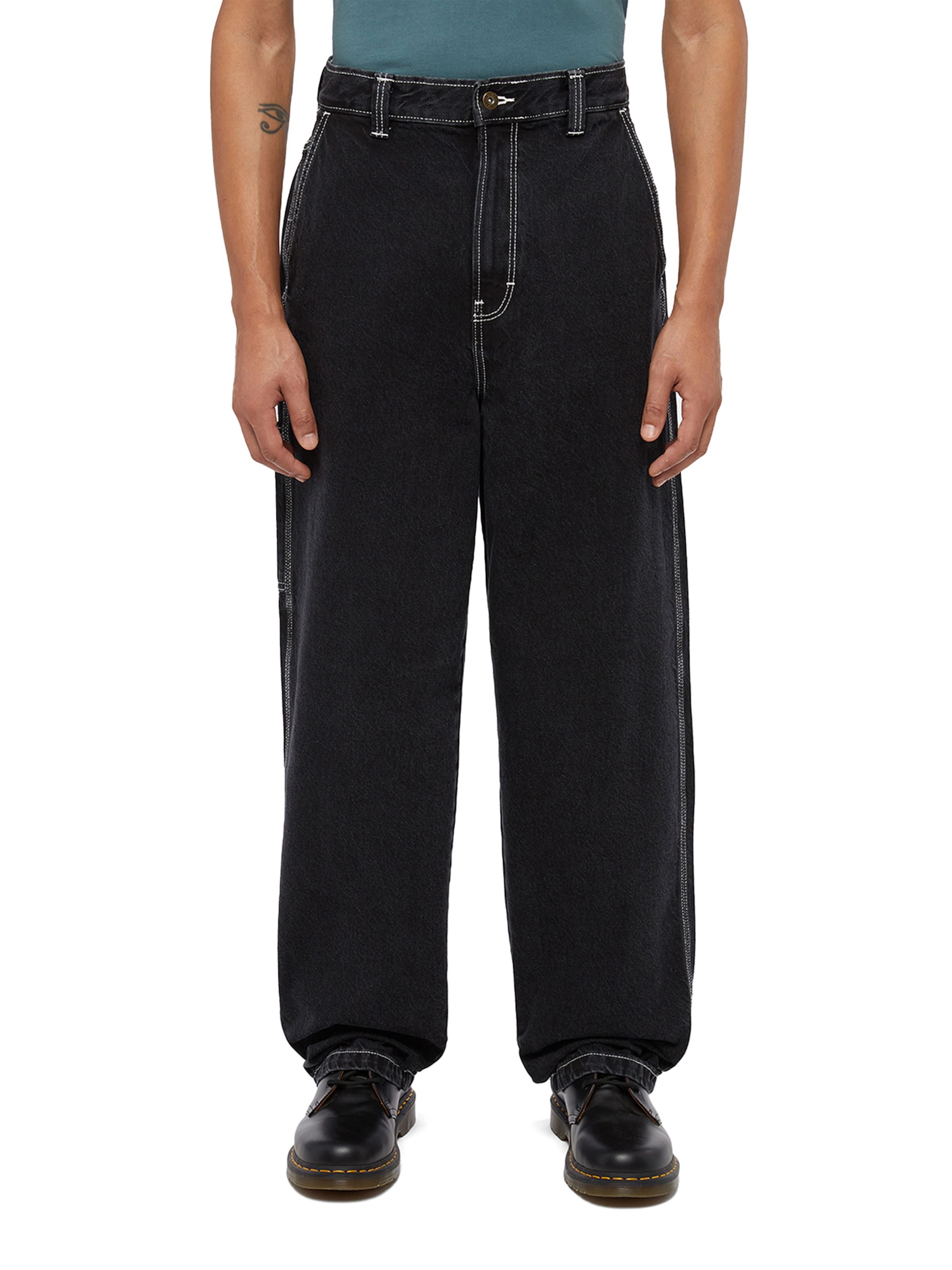 Loosefit Jeans cargo 'MADISON' di DICKIES in nero: frontale