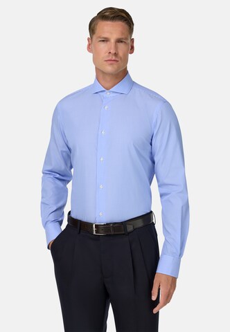 Coupe slim Chemise Boggi Milano en bleu : devant