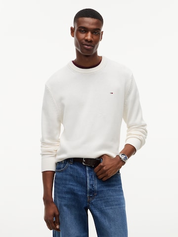 Tommy Jeans Pullover 'ESS' in Weiß: Vorderseite
