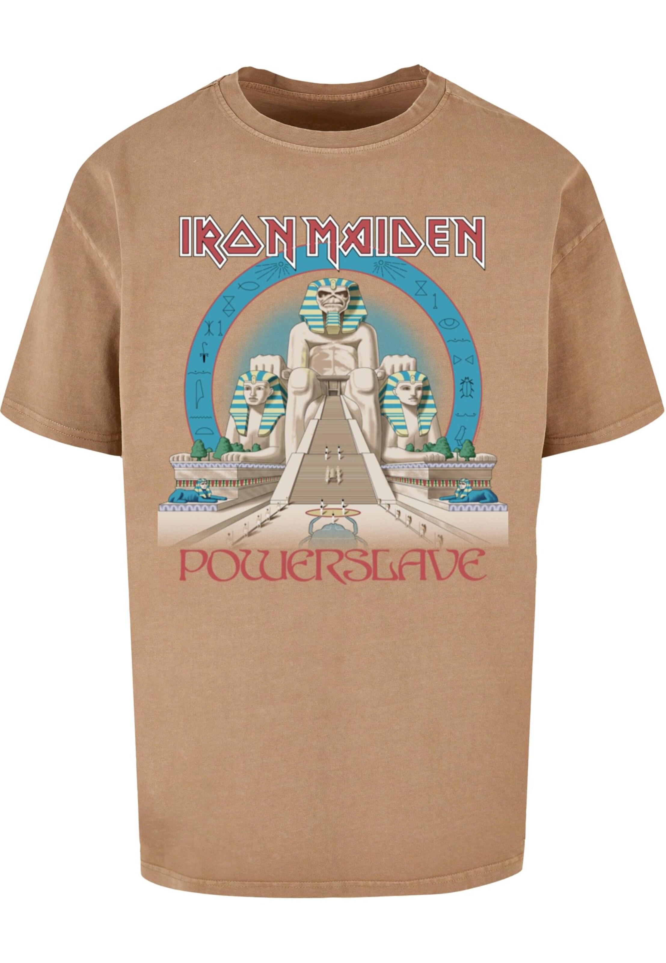 Merchcode Shirt 'Powerslave - World Slavery Tour' in Beige: voorkant