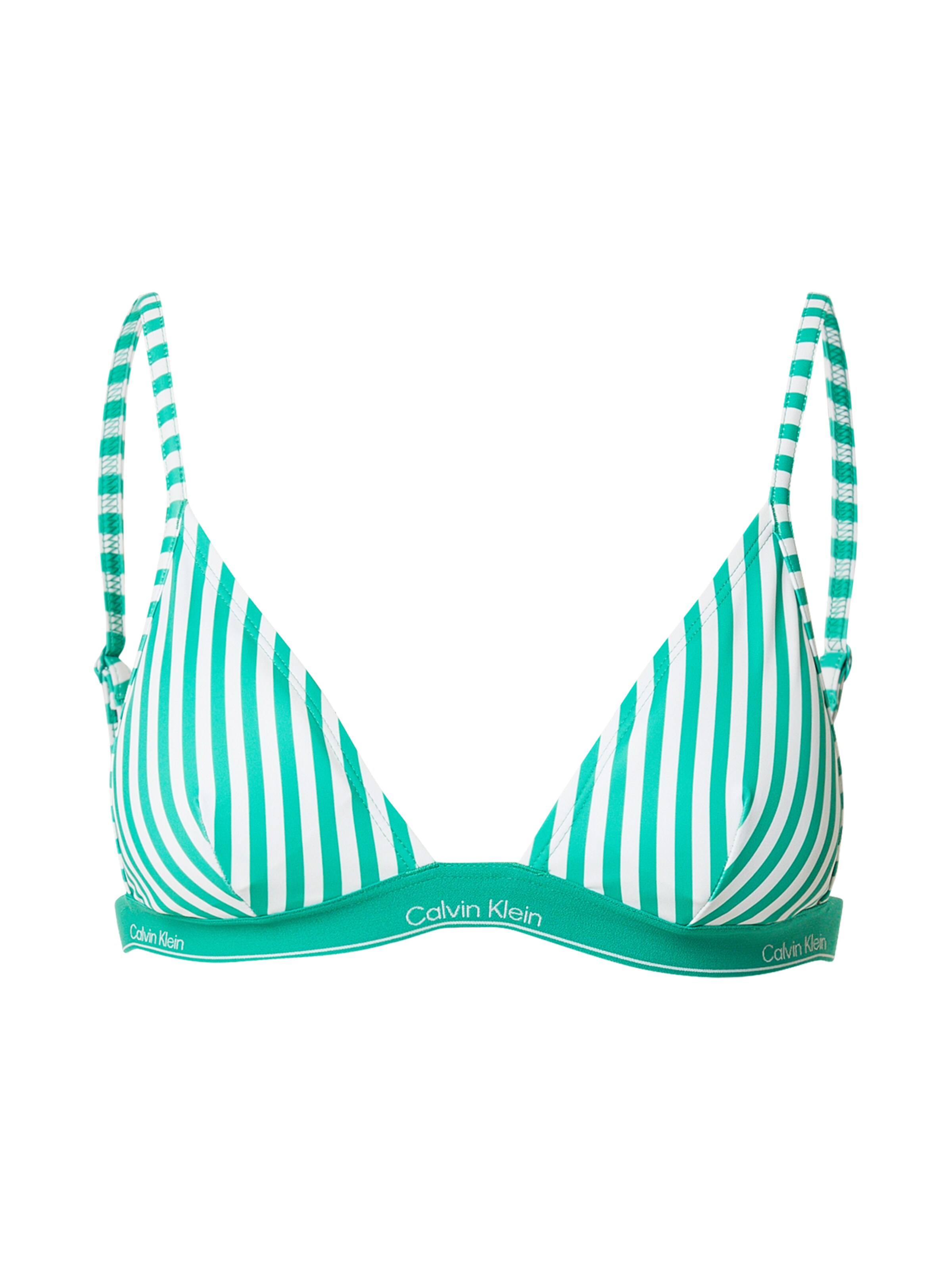 Calvin Klein Swimwear Bikini Top in Green / White, Item view